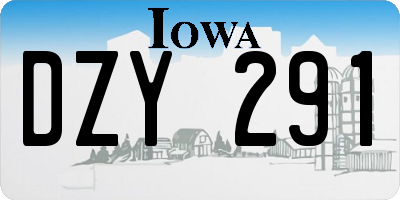 IA license plate DZY291