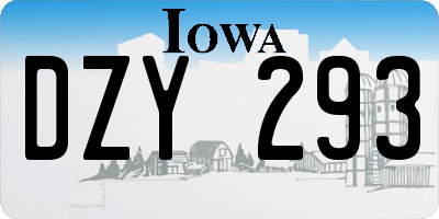 IA license plate DZY293
