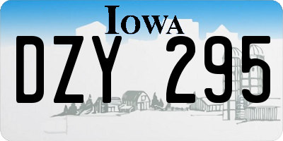 IA license plate DZY295
