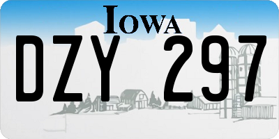 IA license plate DZY297