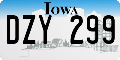 IA license plate DZY299