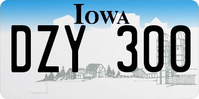IA license plate DZY300