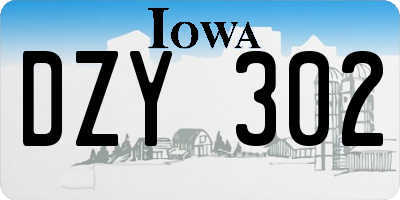 IA license plate DZY302