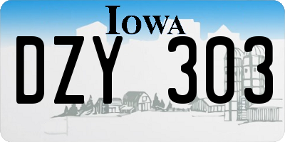 IA license plate DZY303