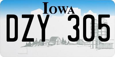 IA license plate DZY305