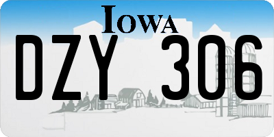 IA license plate DZY306