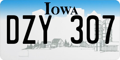 IA license plate DZY307