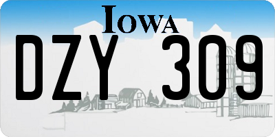 IA license plate DZY309