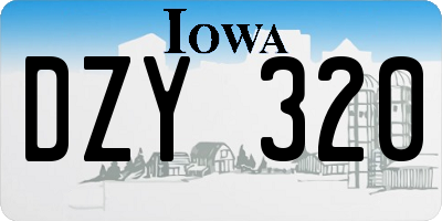 IA license plate DZY320