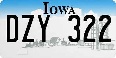 IA license plate DZY322
