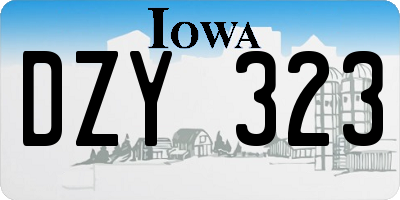 IA license plate DZY323