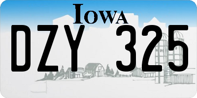 IA license plate DZY325