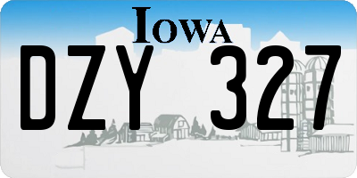 IA license plate DZY327