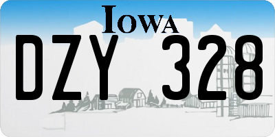 IA license plate DZY328