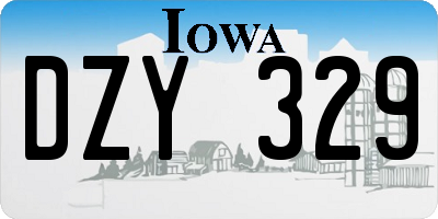 IA license plate DZY329