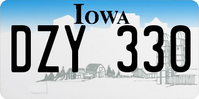 IA license plate DZY330