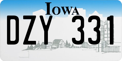 IA license plate DZY331