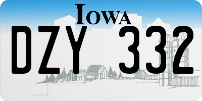 IA license plate DZY332