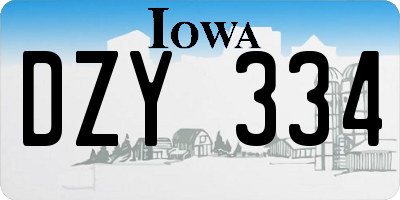 IA license plate DZY334