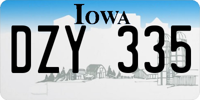IA license plate DZY335