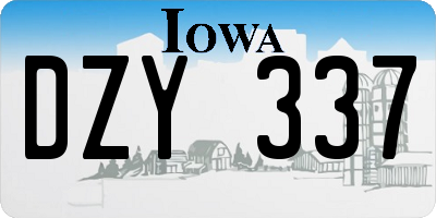 IA license plate DZY337