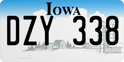 IA license plate DZY338