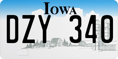 IA license plate DZY340
