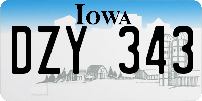 IA license plate DZY343