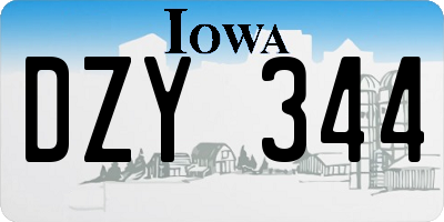 IA license plate DZY344