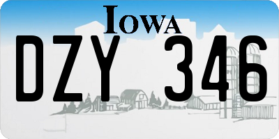 IA license plate DZY346
