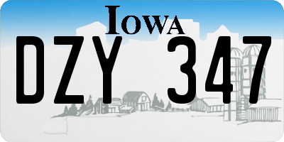 IA license plate DZY347