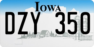 IA license plate DZY350