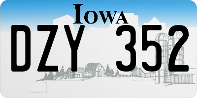 IA license plate DZY352