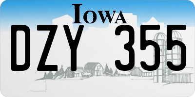 IA license plate DZY355