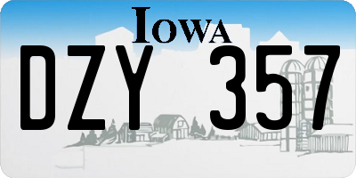 IA license plate DZY357