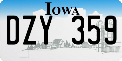 IA license plate DZY359