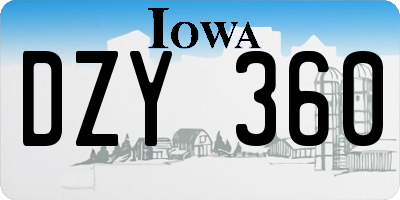 IA license plate DZY360