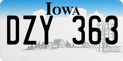 IA license plate DZY363