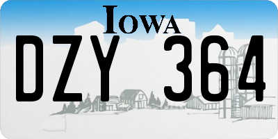 IA license plate DZY364