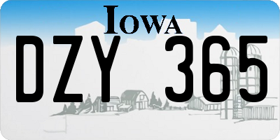 IA license plate DZY365