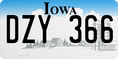 IA license plate DZY366