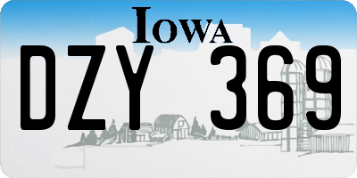 IA license plate DZY369