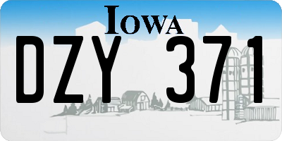 IA license plate DZY371
