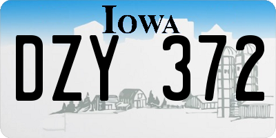 IA license plate DZY372