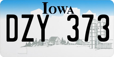 IA license plate DZY373