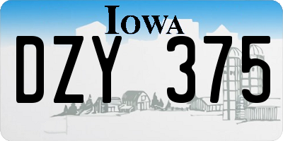 IA license plate DZY375