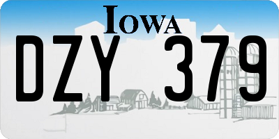 IA license plate DZY379