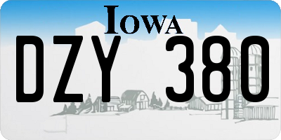 IA license plate DZY380
