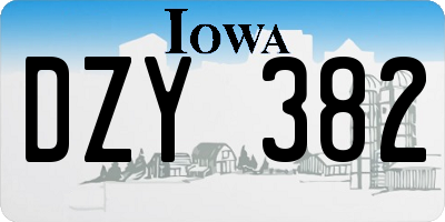 IA license plate DZY382