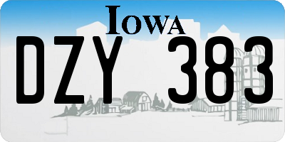 IA license plate DZY383